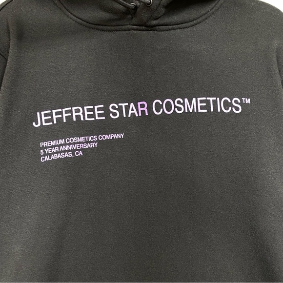 Jeffree Star Fashion Hoodie Unisex Size Medium Black Purple "5 Year Anniversary" - Picture 2 of 7
